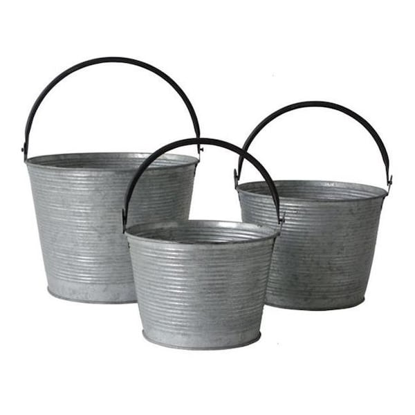 Cheungs Cheungs FP-3999-3 Set of 3 Metal Tapered Bucket with Handle FP-3999-3 - main